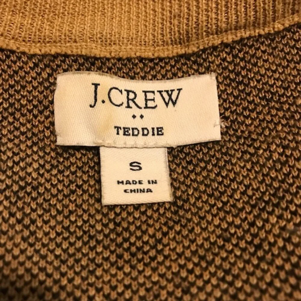 J. Crew Women's Leopard jacquard pullover sweater Khaki/Black Size XS